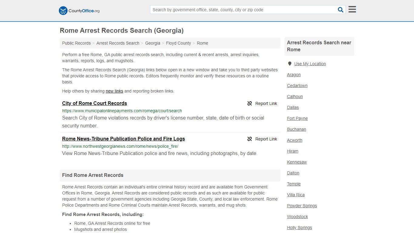 Arrest Records Search - Rome, GA (Arrests & Mugshots)